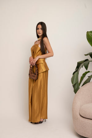Cordest satin gilet e pantalone