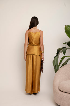 Cordest satin gilet e pantalone