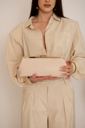 Pochette rettangole manico gold