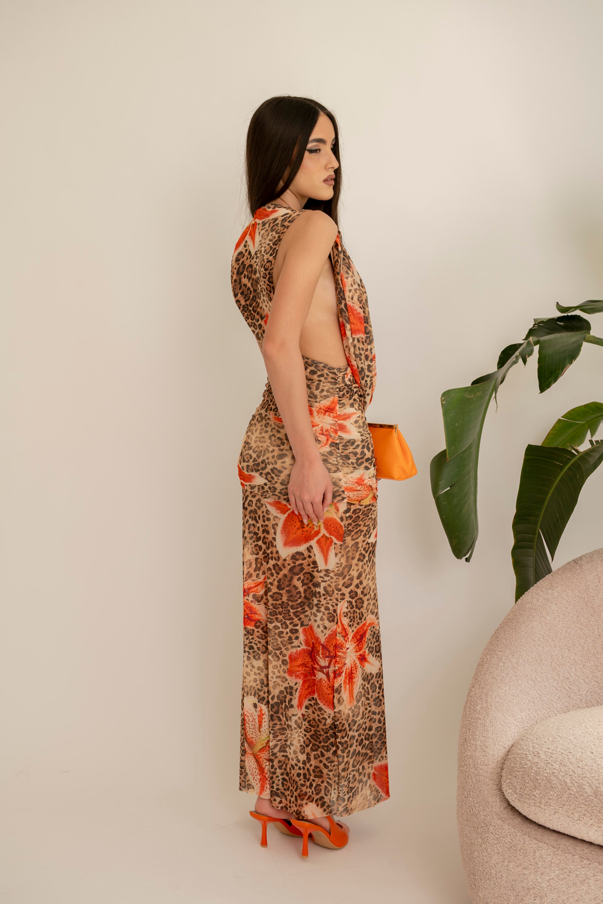 Abito con scollo animalier Lumina