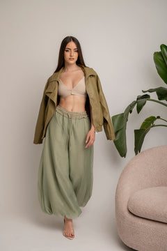 Pantalone ballon quadroni green