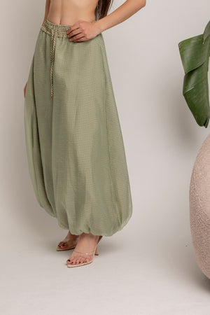 Pantalone ballon quadroni green
