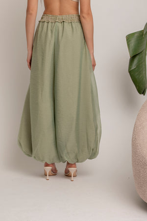 Pantalone ballon quadroni green