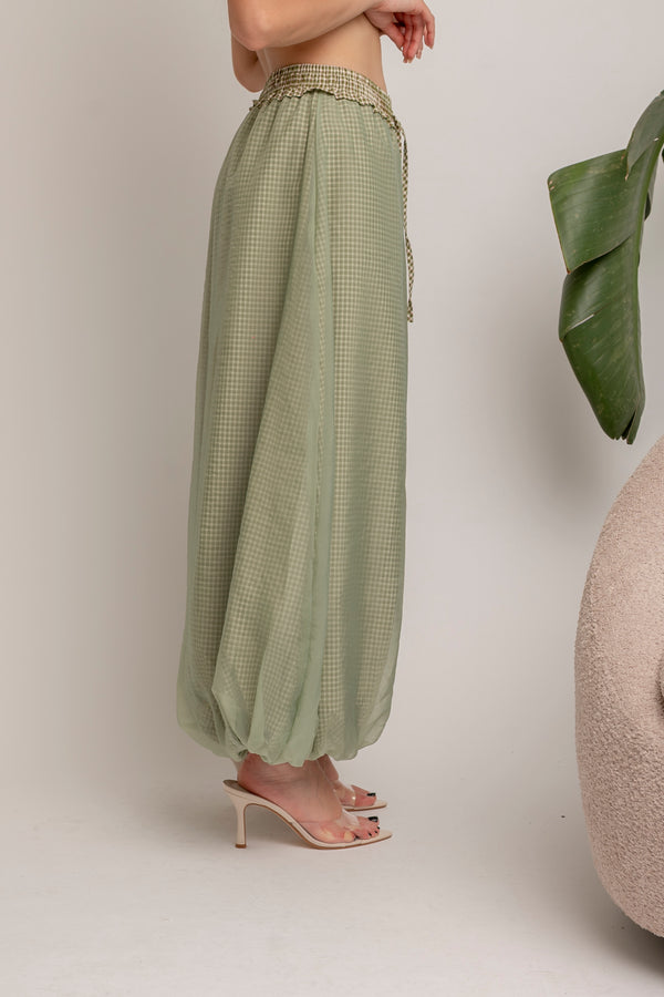 Pantalone ballon quadroni green