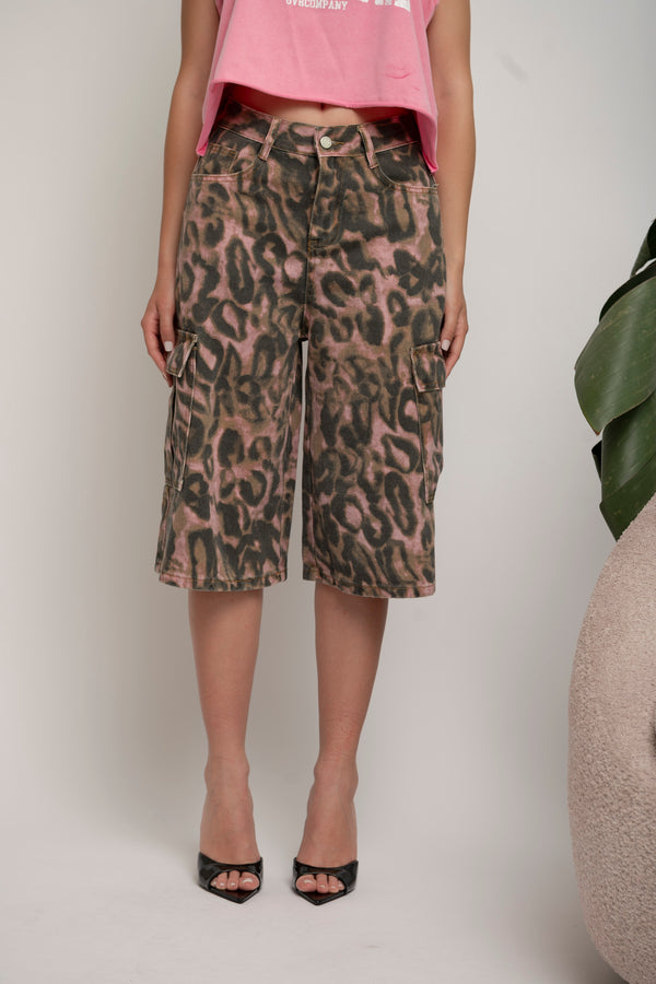 Bermuda animalier pink